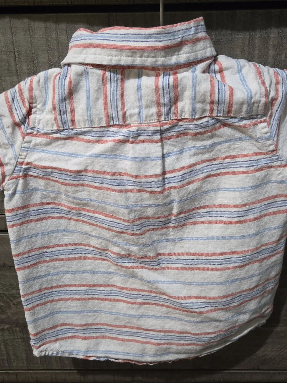 Janie and Jack Linen Blend Striped Button Front Shirt 12-18 Months